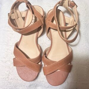 Me Too Brown Crisscross Sandals